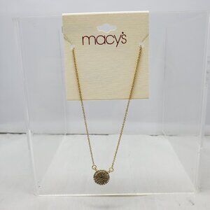 Macy's gold-tone chain with a micro pave disc charm